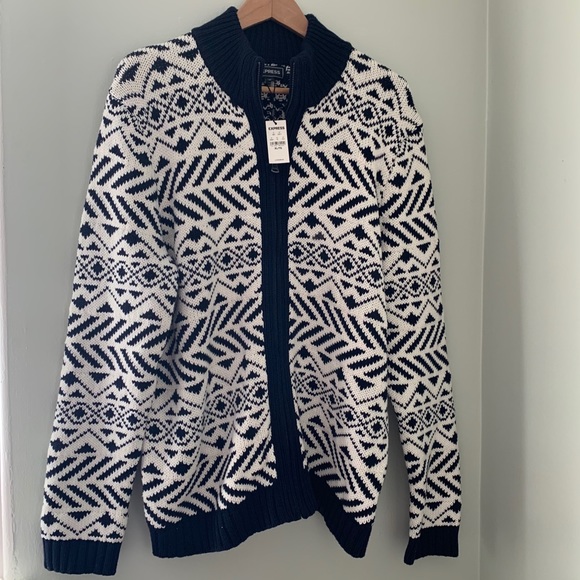 Express Other - NWT Men's Express zip up Knit sweater tribal XL